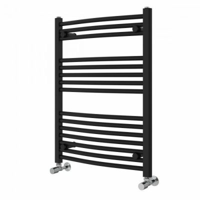 Curved Heated Towel Rail Black