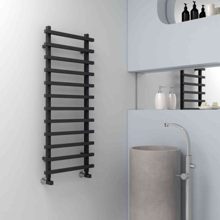 Baron L Heated Towel Rail Black