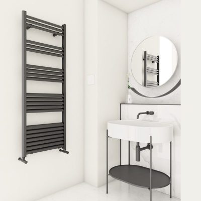 Lara L Aluminium Towel Rail – Textured Anthracite