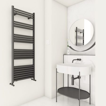 Lara L Aluminium Towel Rail – Textured Anthracite