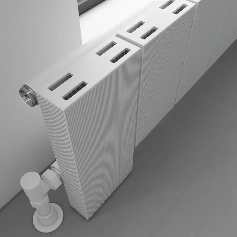 Elvino Small Radiator – Textured White Close up