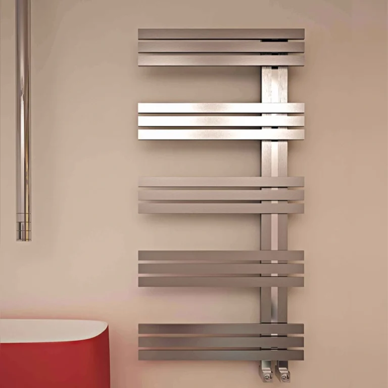 Alias Stainless Steel Towel Radiator satin chrome left