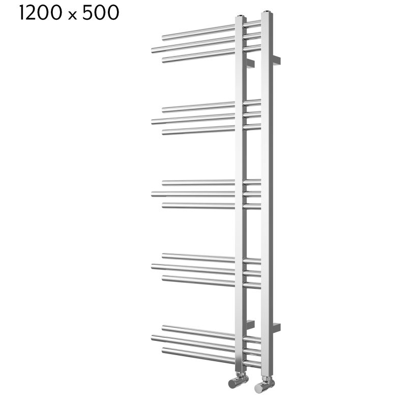 Chertsey Heated Towel Rail 1200 x 500 - Chrome - Image 2