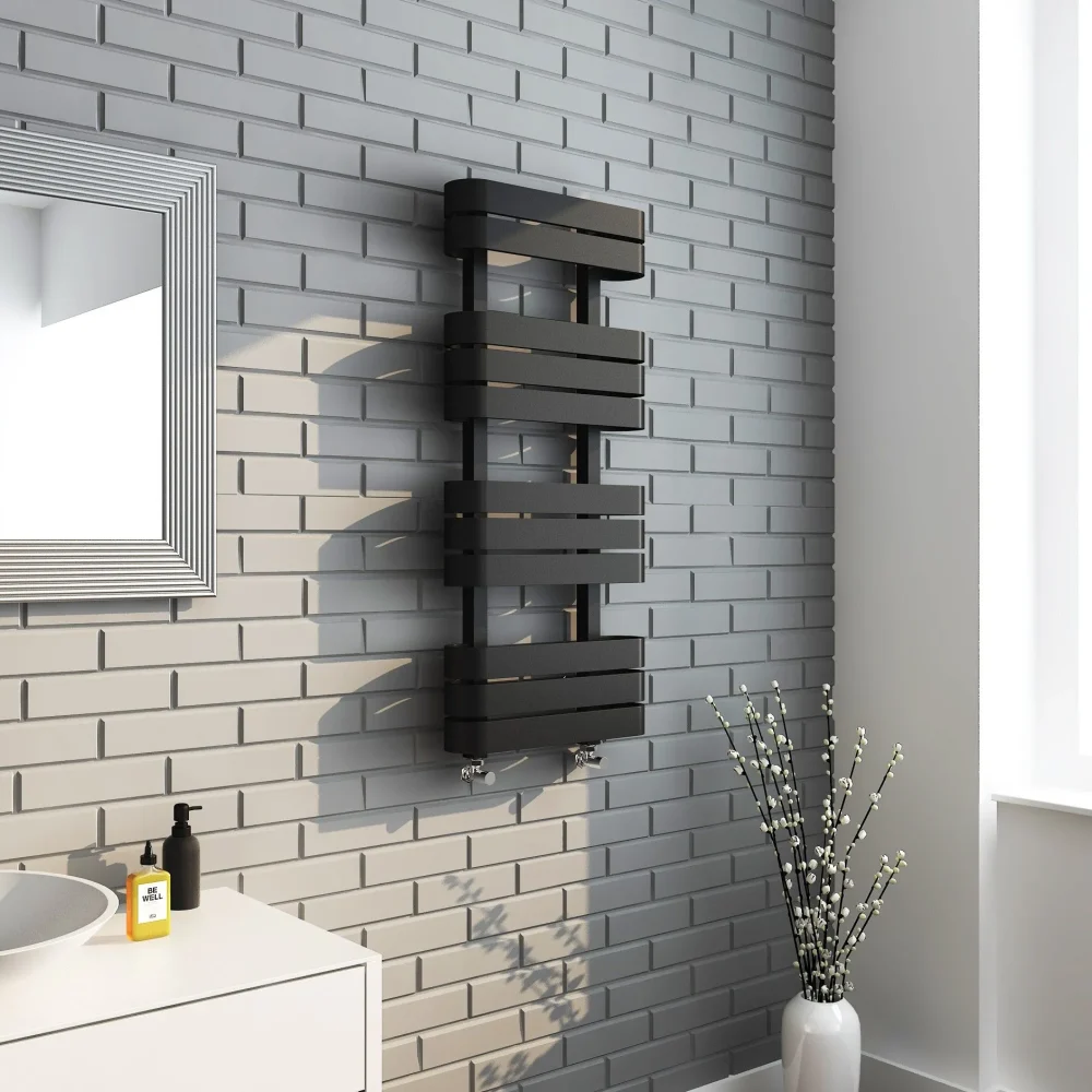 Oasis Black Designer Towel Radiator 1200x500 2