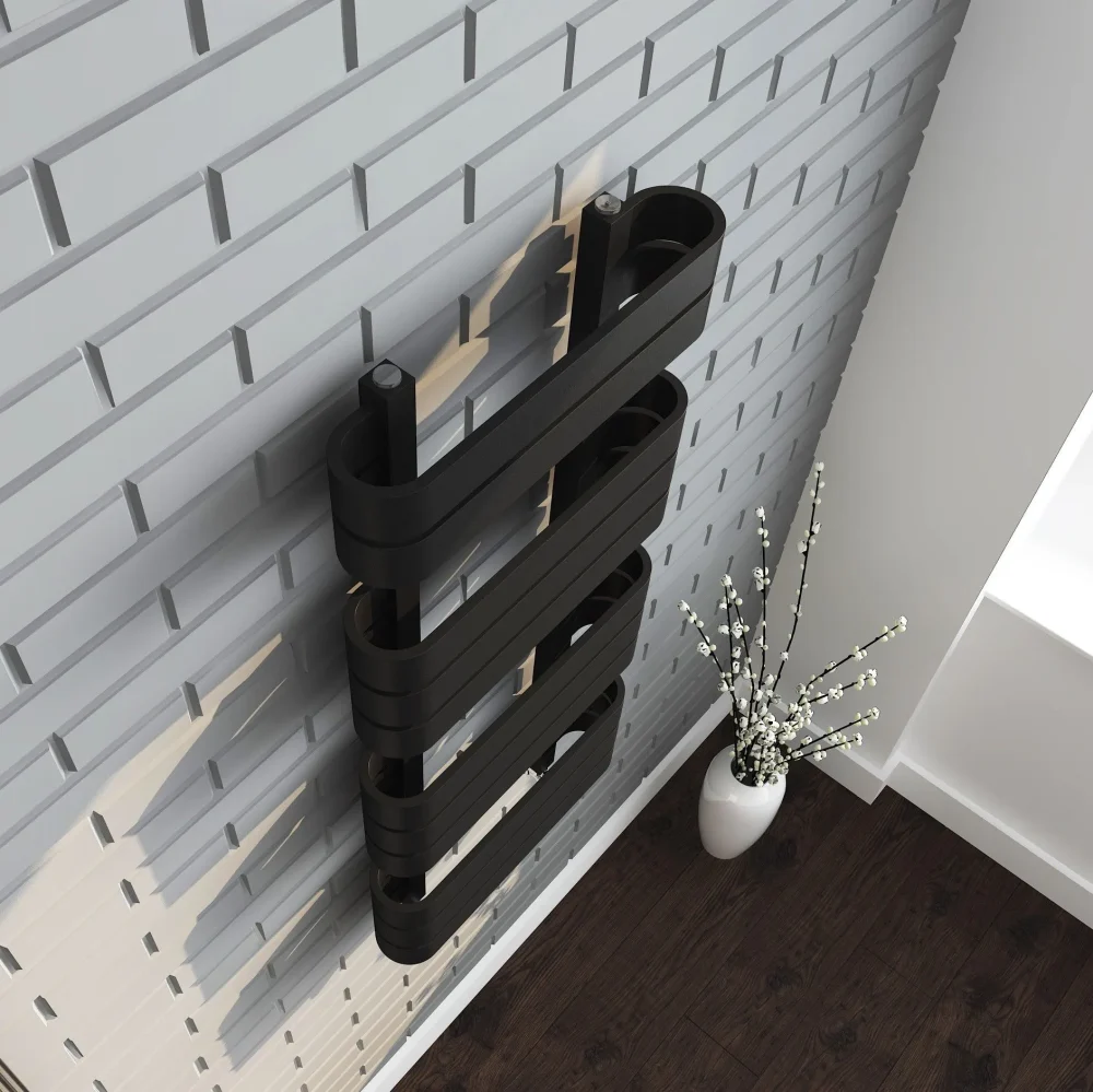 Oasis Black Designer Towel Radiator 1200x500 3