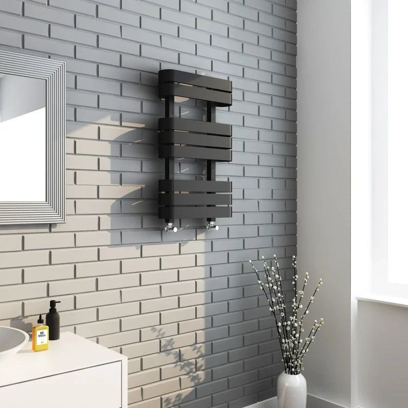 Oasis Black Designer Towel Radiator 850x500 2a
