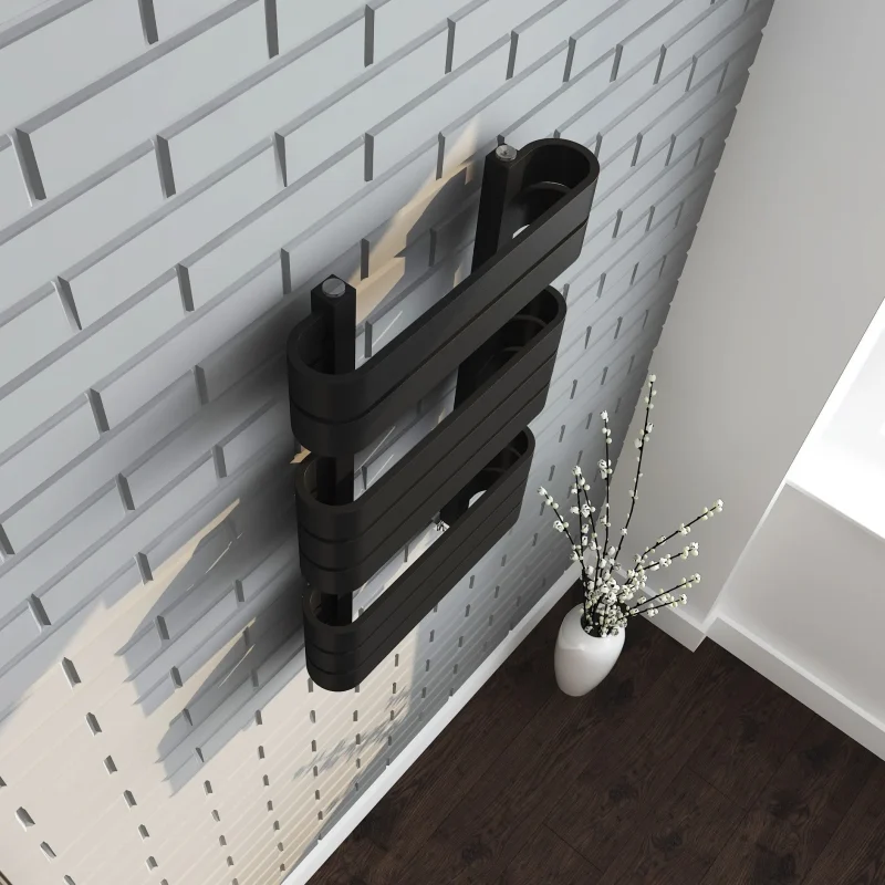 Oasis Black Designer Towel Radiator 850x500 3a