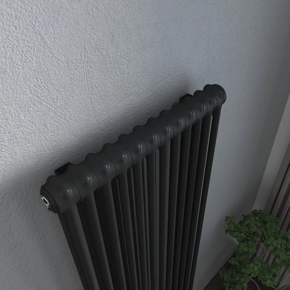 Vintage Black Column Vertical Radiator 1800