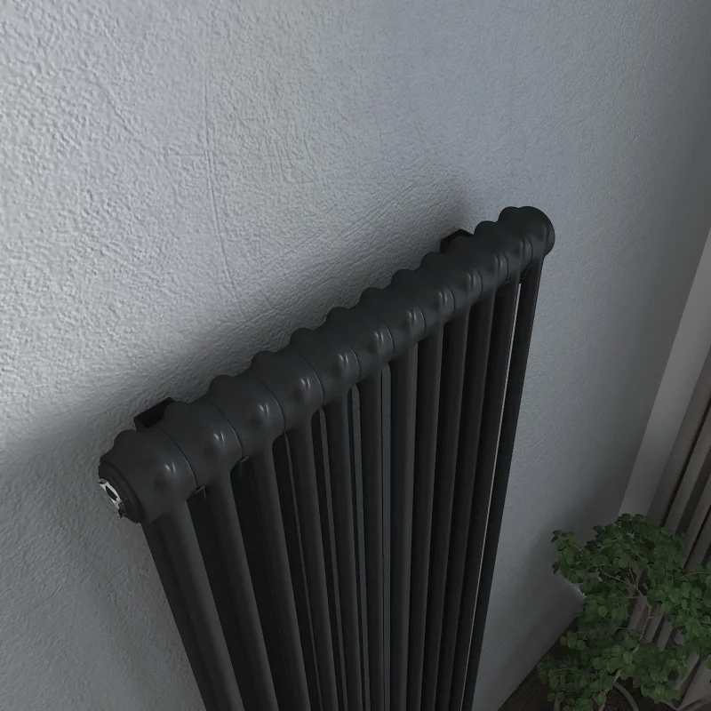 Vintage Black Column Vertical Radiator 1800
