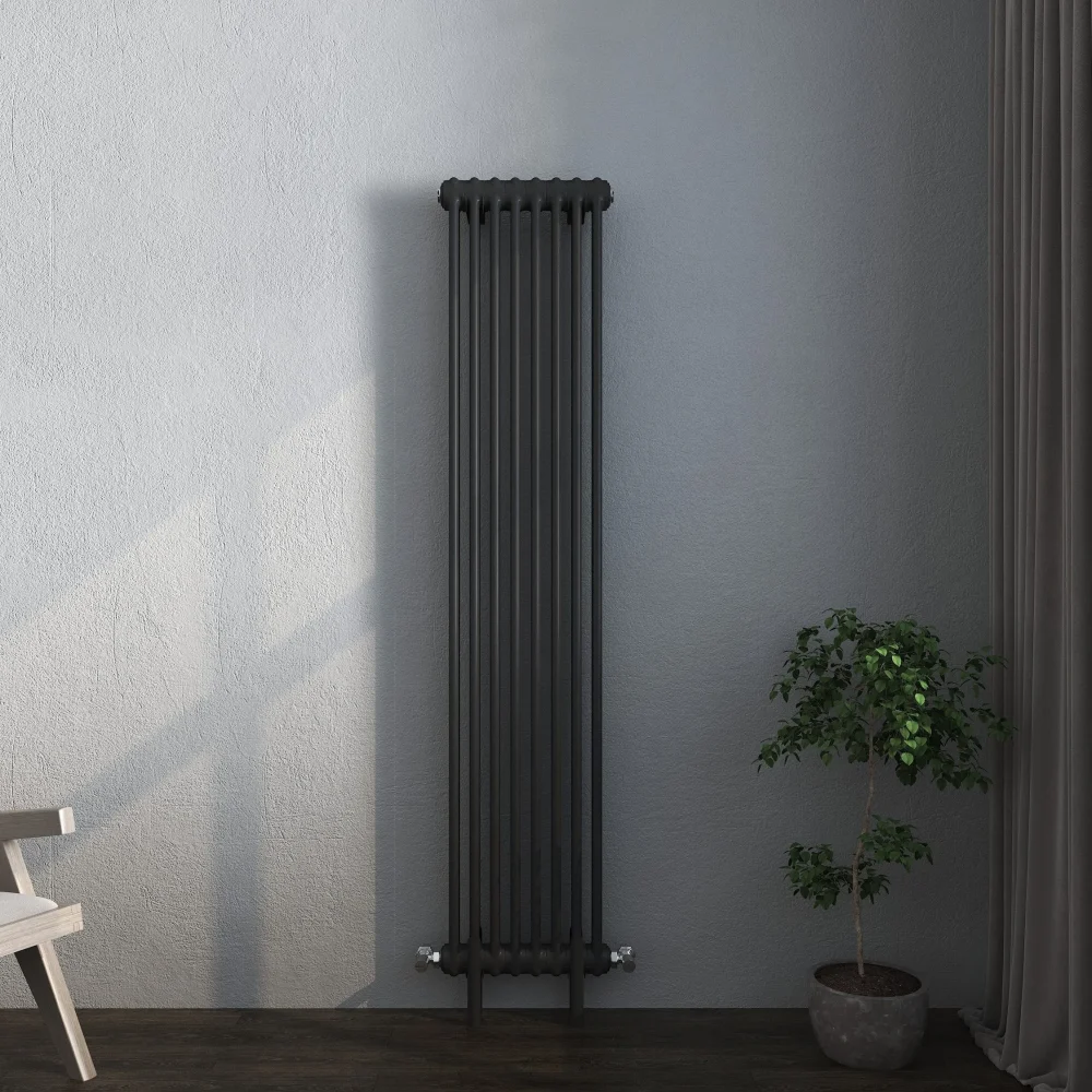 Vintage Black Column Vertical Radiator 1800x372