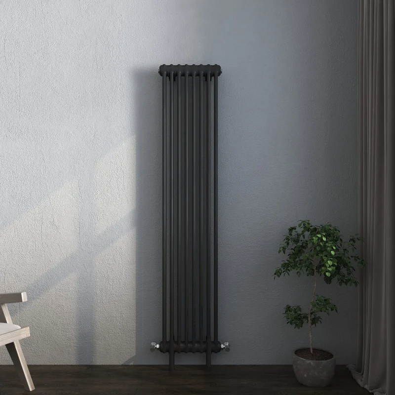 Vintage Black Column Vertical Radiator 1800x372
