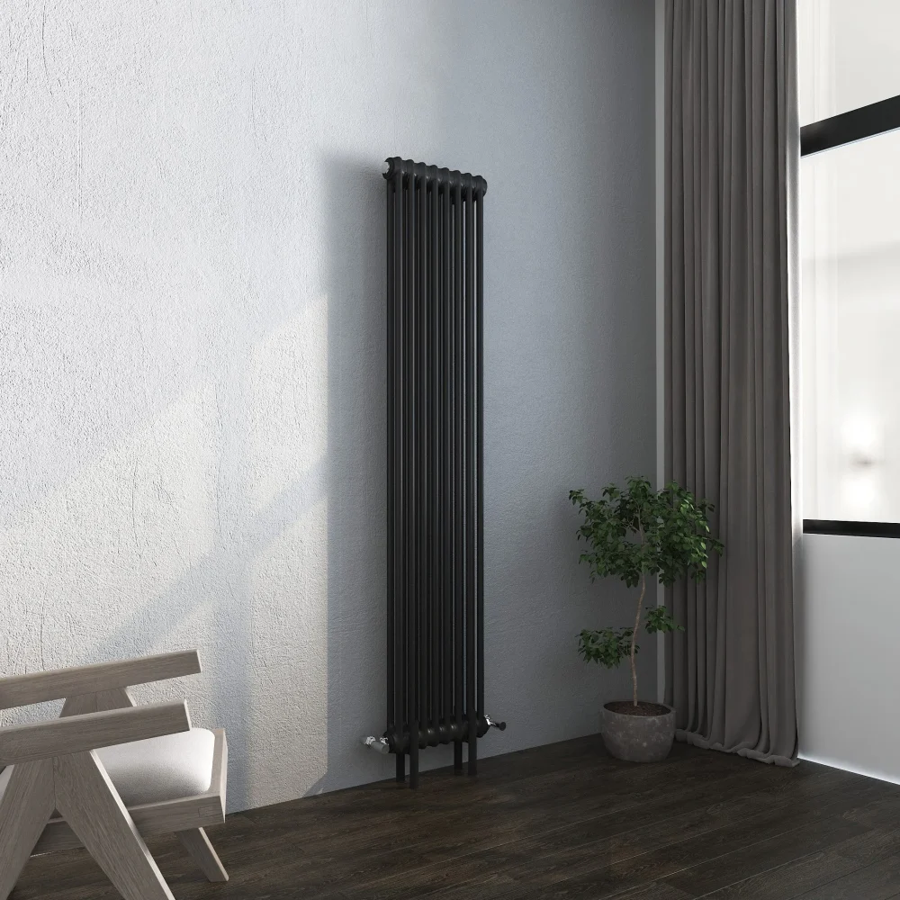 Vintage Black Column Vertical Radiator 1800x372 2