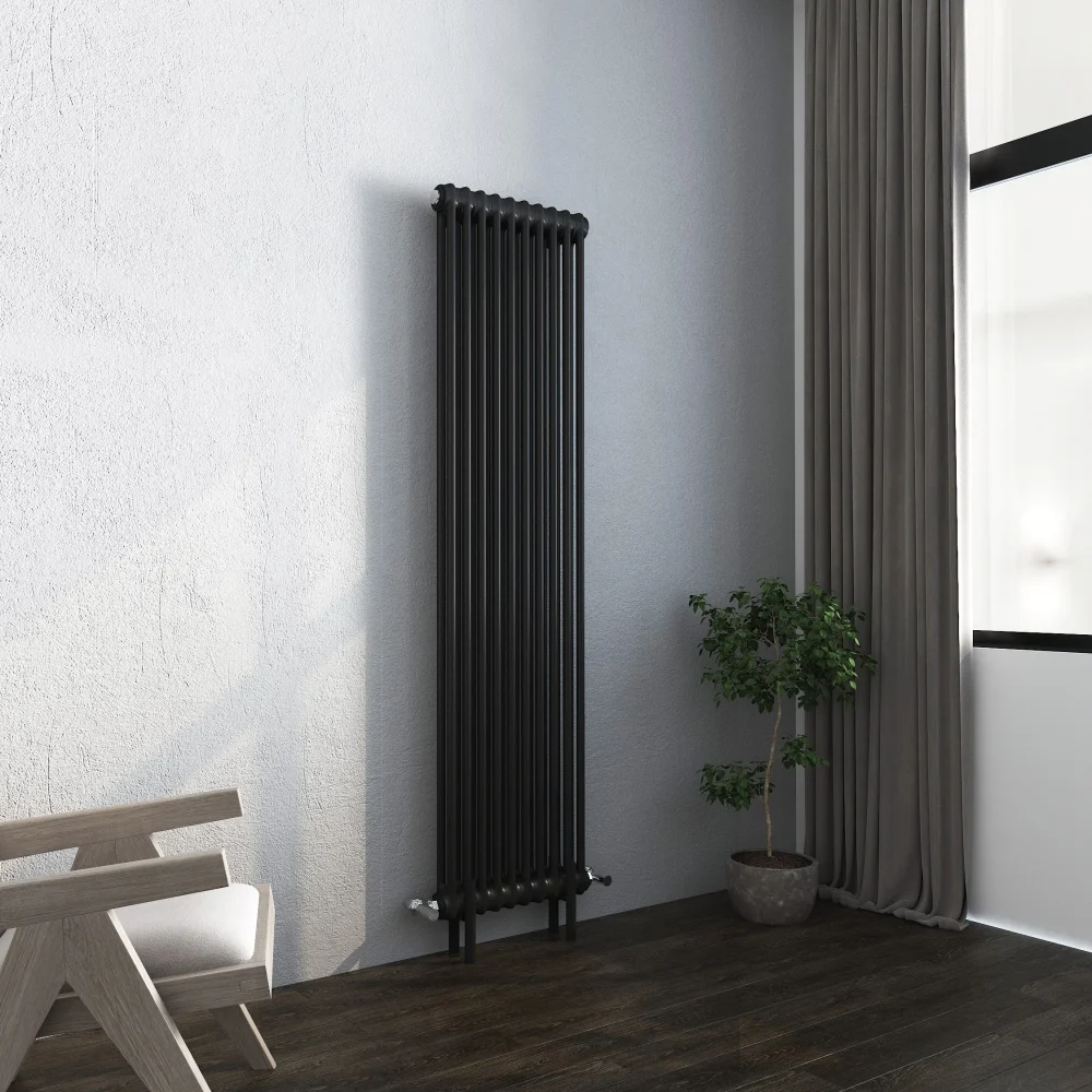 Vintage Black Column Vertical Radiator 1800x460 2