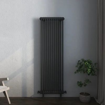 Vintage Black Column Vertical Radiator 1800x548