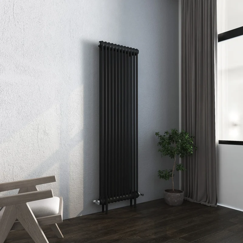 Vintage Black Column Vertical Radiator 1800x548 2