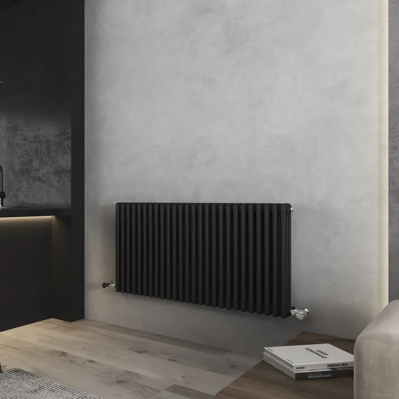 Vintage Black Horizontal Column Radiator 600x1177 2