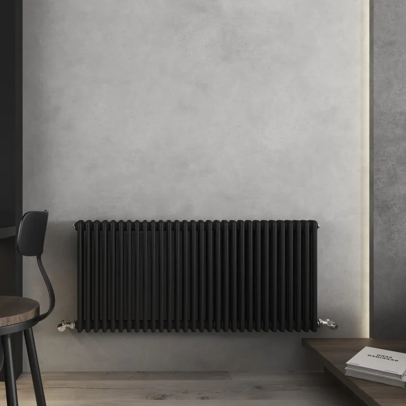 Vintage Black Horizontal Column Radiator 600x1355 1