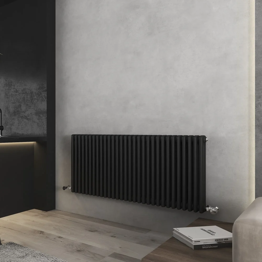 Vintage Black Horizontal Column Radiator 600x1355 2