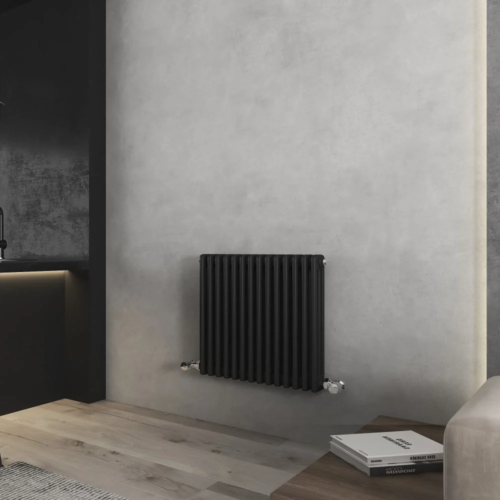 Vintage Black Horizontal Column Radiator 600x643 3