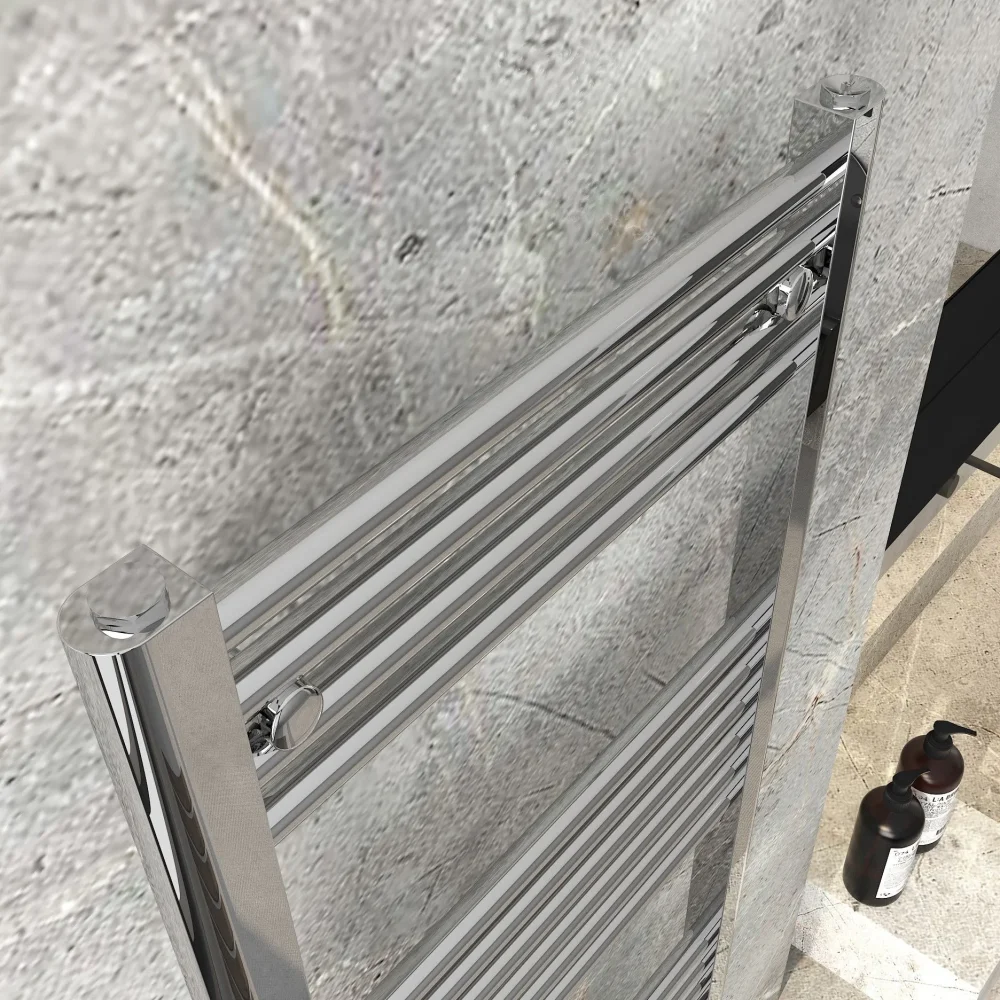 Detroit Chrome Designer Towel Radiator 1200x500 close up