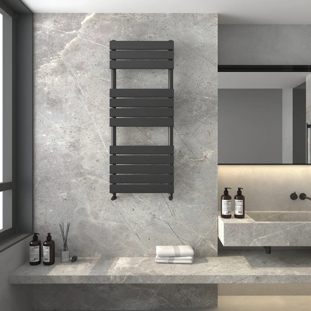 Black Heated Towel Rail