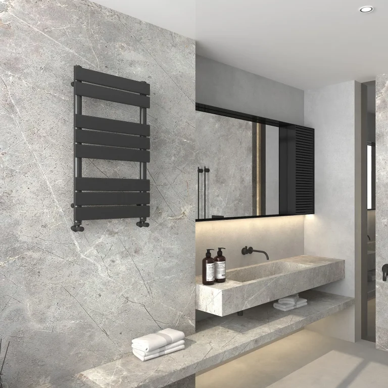 Black Heated Towel Rail