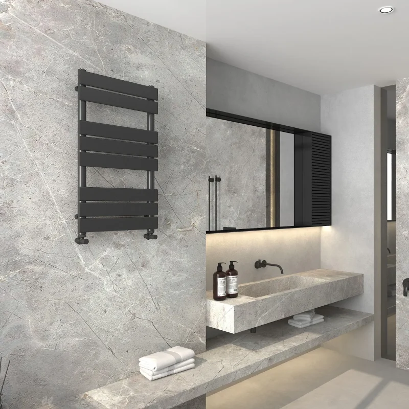 Black Heated Towel Rail