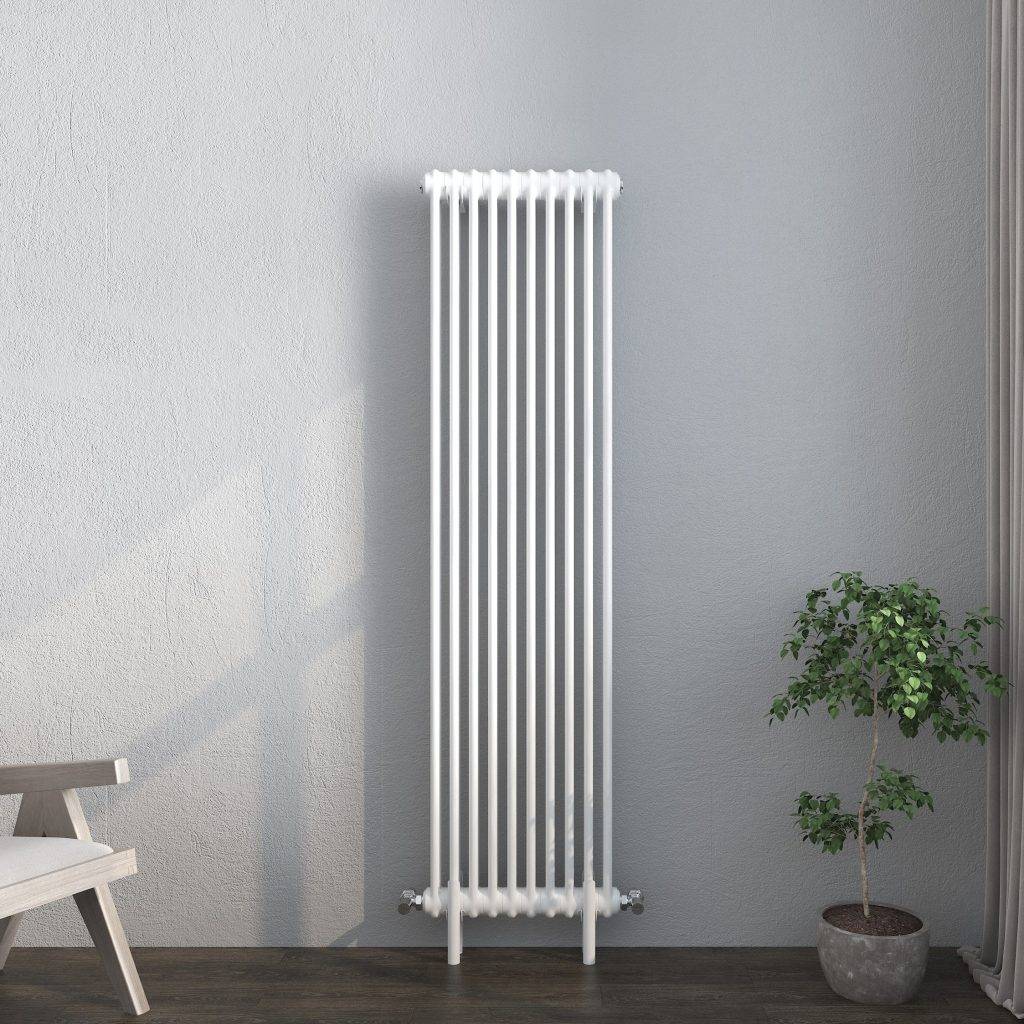Vintage White Column Vertical Radiator