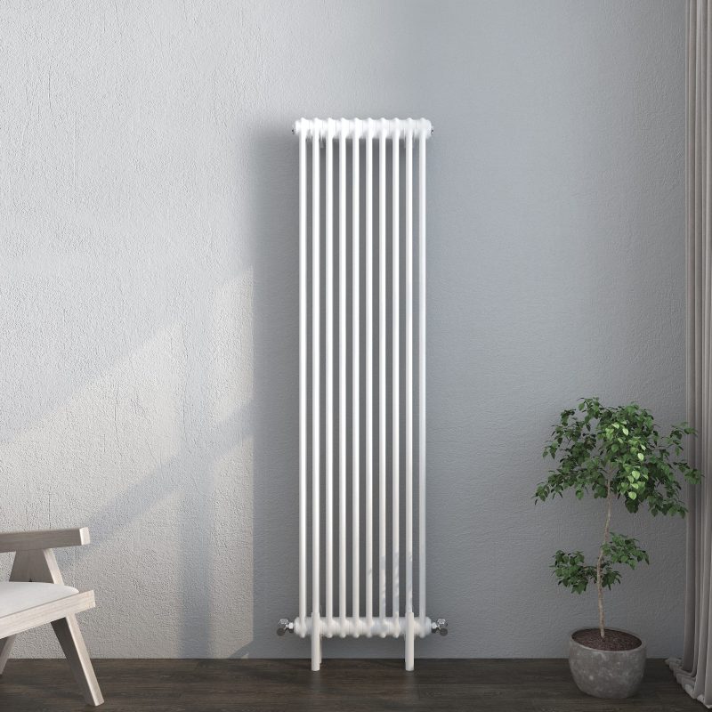 Vintage White Column Vertical Radiator