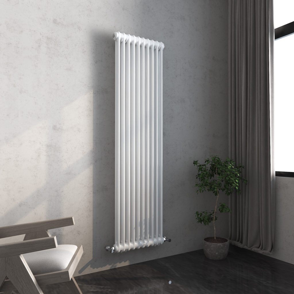 Vintage White Column Vertical Radiator