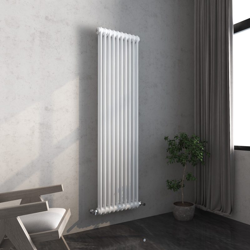 Vintage White Column Vertical Radiator