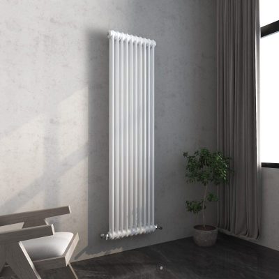 Vintage White Column Vertical Radiator