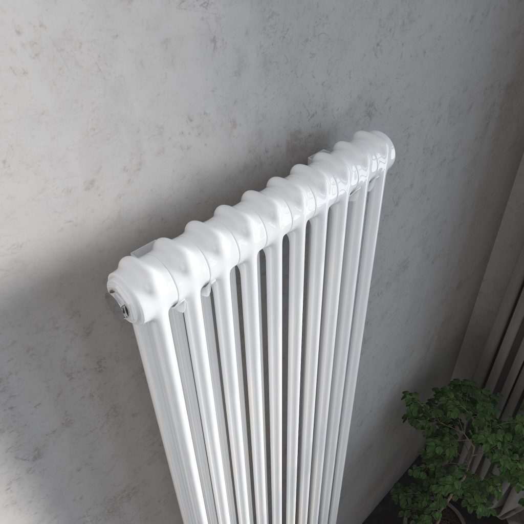 Vintage White Column Vertical Radiator