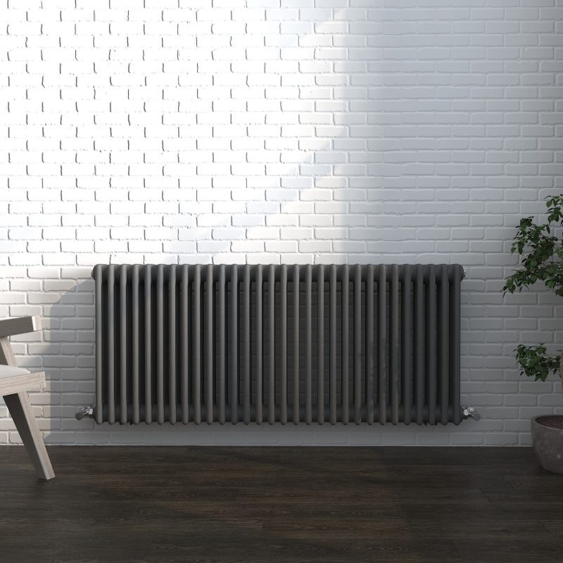 intage anthracite horizontal column radiator