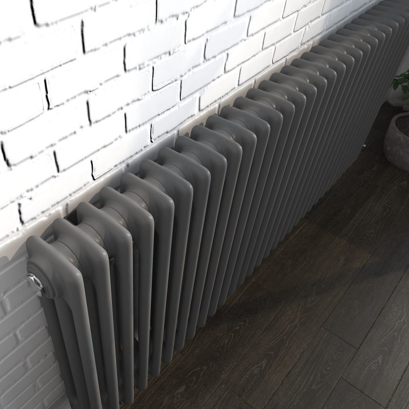 Vintage Anthracite Grey Horizontal Column Radiator