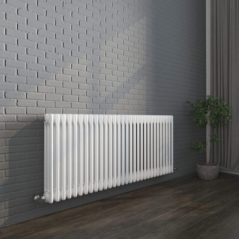 Vintage White Horizontal Column Radiator