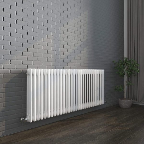 Vintage White Horizontal Column Radiator
