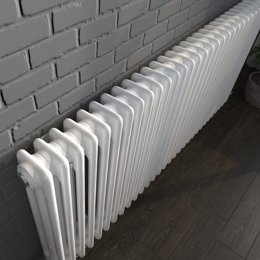 Vintage White Horizontal Column Radiator
