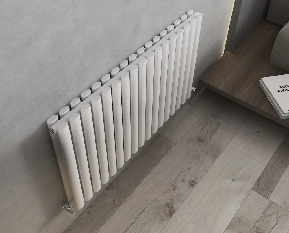 600x1020 Nirvana White Horizontal Designer Radiator - Double