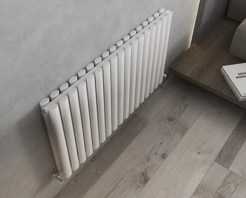 600x1020 Nirvana White Horizontal Designer Radiator - Double