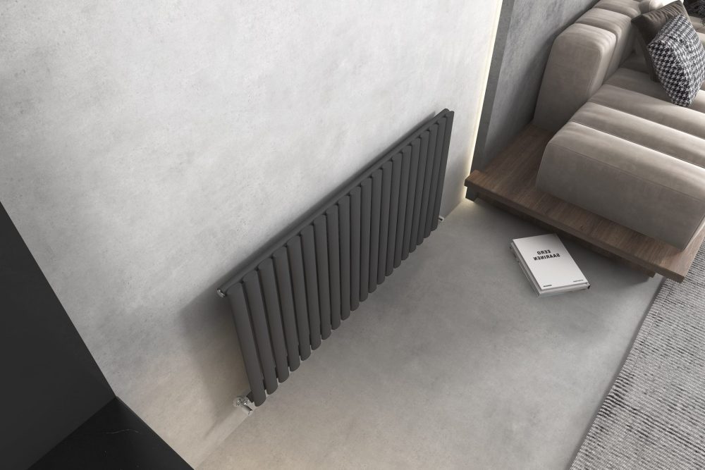 600x1200 Nirvana Anthracite Horizontal Designer Radiator Single
