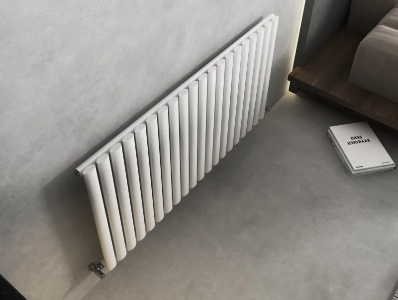 600x1200 Nirvana White Horizontal Designer Radiator - Single