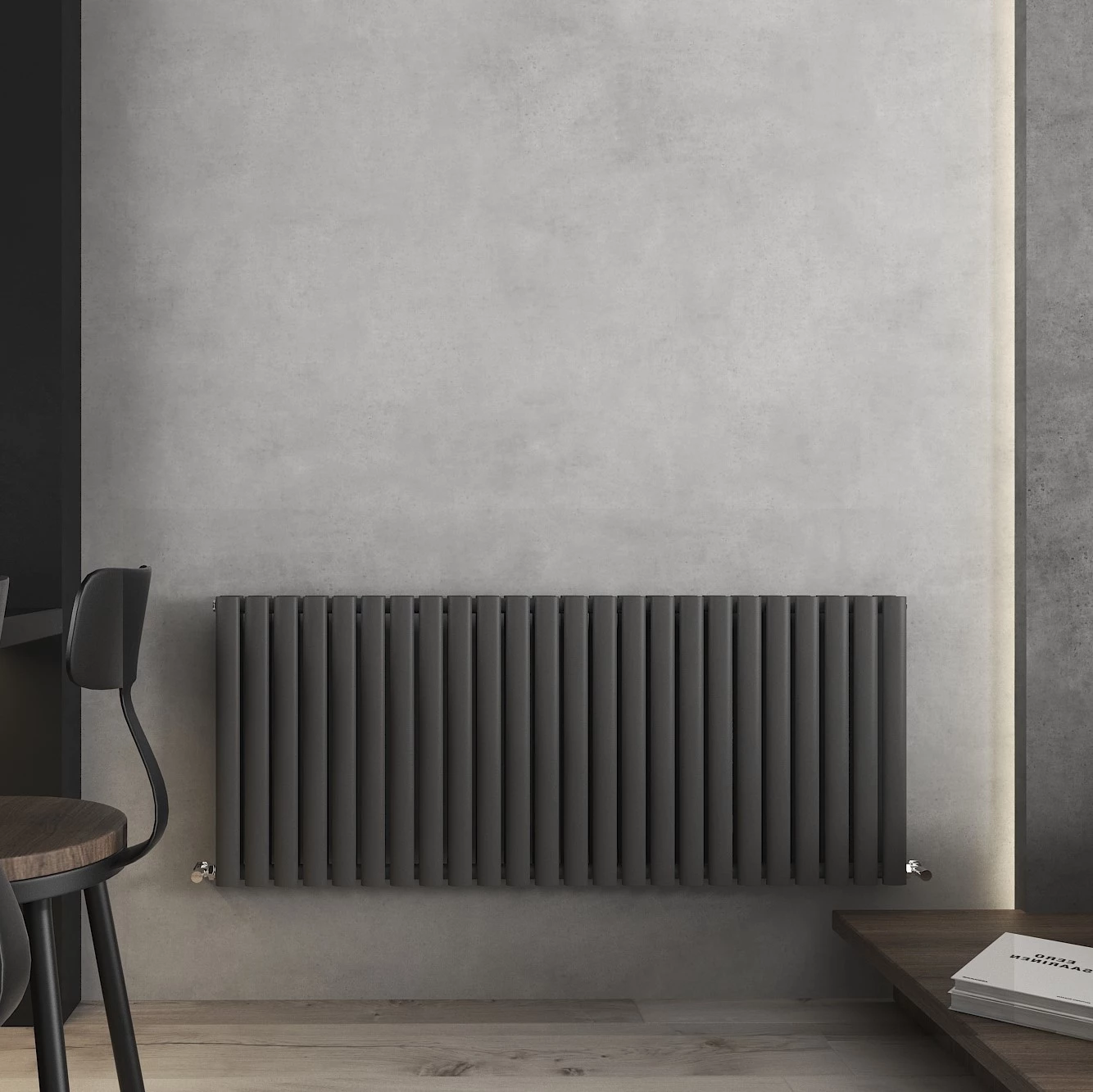 600x1440 Nirvana Anthracite Horizontal Designer Radiator