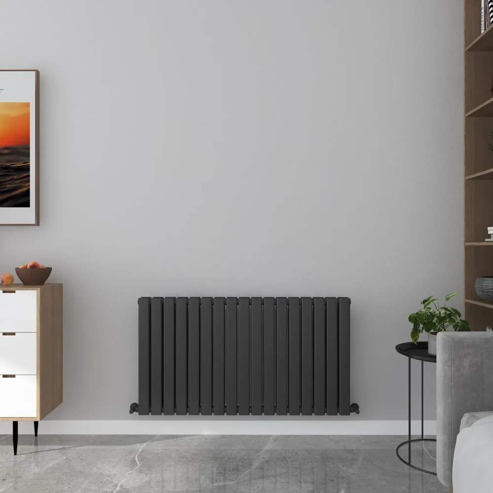 635x1190 Milan Black Horizontal Designer Radiator
