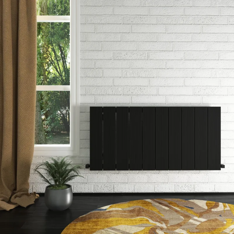 Elvino Horizontal Aluminium Designer Radiator - Black 1245 x 600