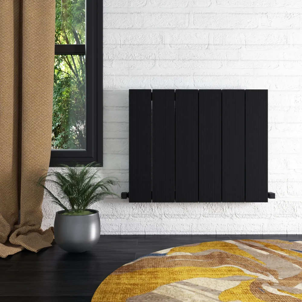 Elvino Horizontal Aluminium Designer Radiator - Black 745 x 600