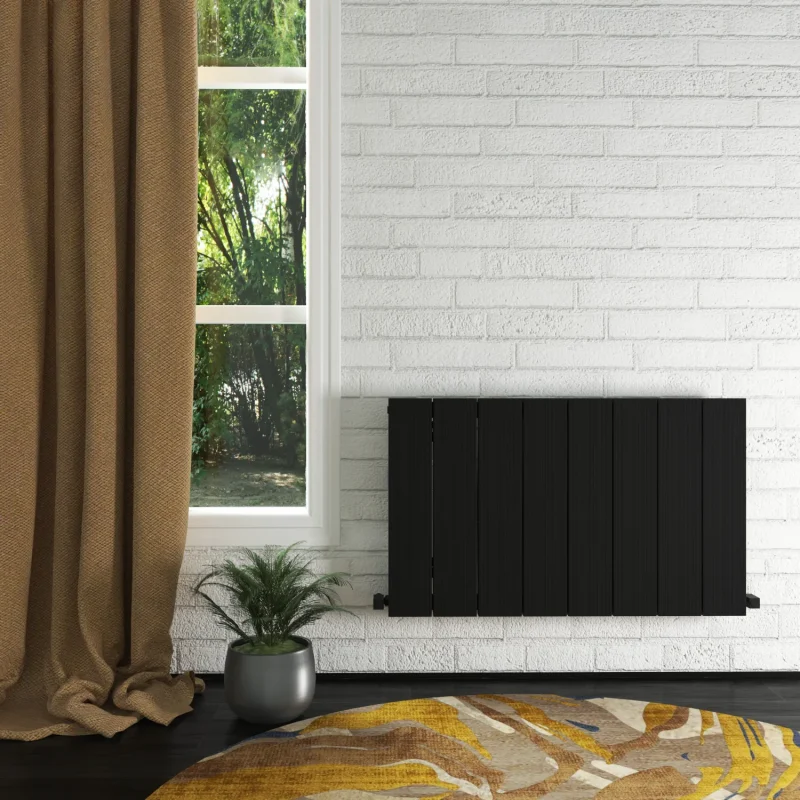 Elvino Horizontal Aluminium Designer Radiator - Black 955 x 600