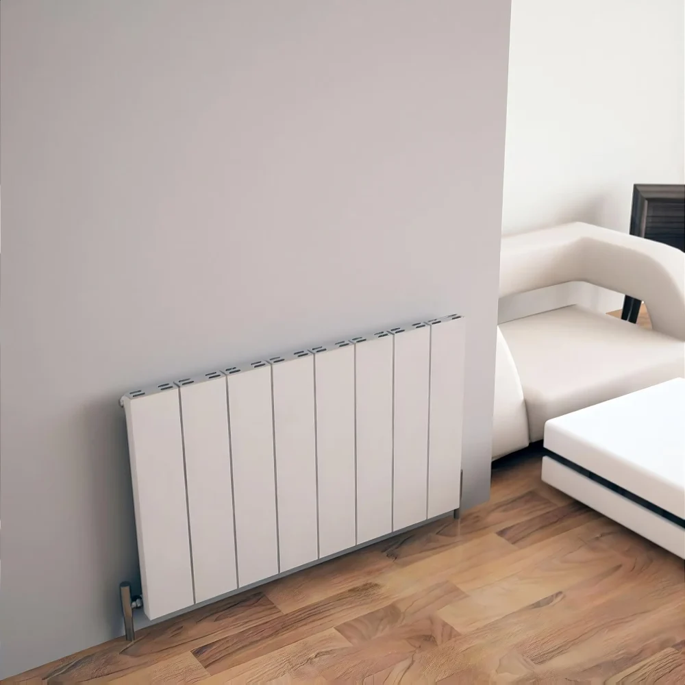 Elvino Horizontal Aluminium Designer Radiator - Textured White 2