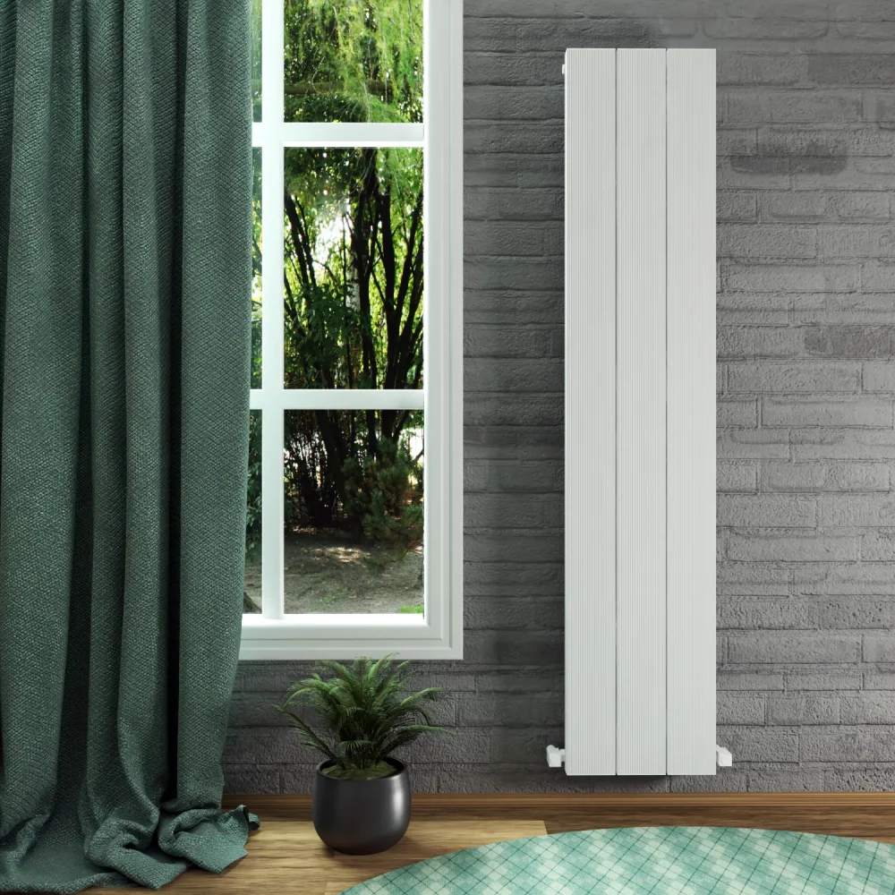 Elvino Vertical Aluminium Designer Radiator – White 1800x370