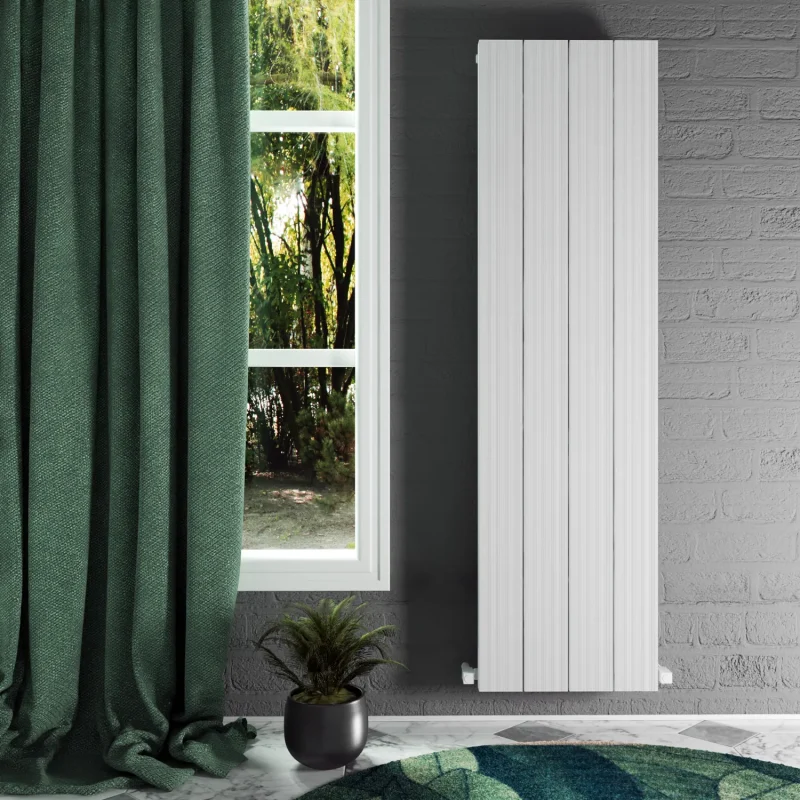 Elvino Vertical Aluminium Designer Radiator – White 1800x495